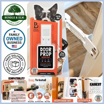 Cat Door Prop Plastic Door Stopper Pet Gate Alternative Keeps Dogs Out - Image 1 of 4