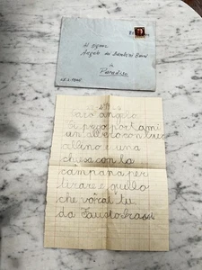AL SIGNOR ANGELO DEI BAMBINI BUONI IN PARADISO 1946 VECCHIA LETTERA OLD DOCUMENT - Picture 1 of 2