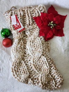Strick Weihnachtsstrumpf, Standardgröße ~ beige ~ NEU - Bild 1 von 4