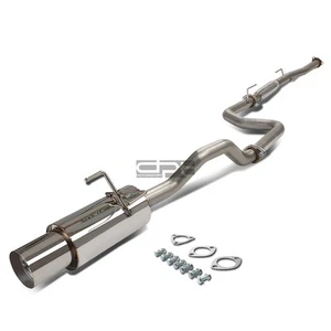FIT CIVIC EJ/EG 2/4 DOOR STEEL CATBACK EXHAUST MUFFLER 4.5" TIP+GASKET+SILENCER - Picture 1 of 5