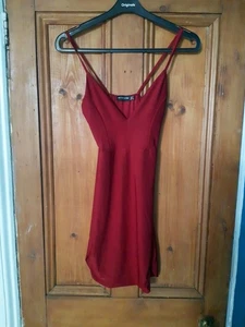 Ladies/teens Prettylittlething Stylish Red Short Strappy Dress Size 6 - Picture 1 of 5