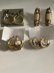 Konvolut 4 Modeschmuck Ohrringe - Metall Monet usw. - Bild 1 von 7