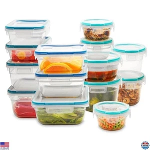 Paquete de 14 contenedores de almacenamiento de alimentos de plástico, herméticos y sin BPA, aptos para microondas - Imagen 1 de 6