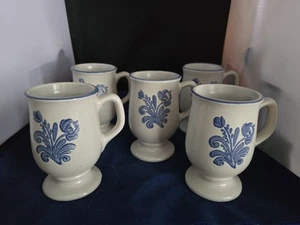 Lot Of 5  Pfaltzgraff Yorktowne Footed Pedestal Mugs Cups - Picture 1 of 12