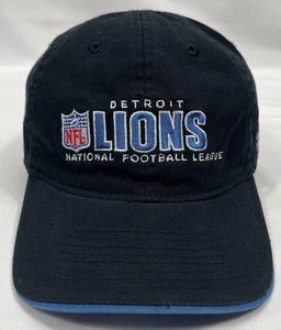 Detroit Lions Hat Cap Strap Back Mens One Size Black Blue NFL Football Reebok - Picture 1 of 6