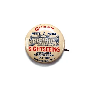 c1950s White House Memorabilia - Sightseeing Vintage Button Washington DC - Picture 1 of 3
