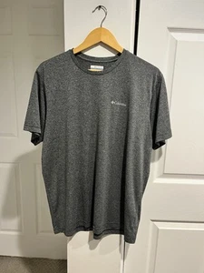 Columbia T Shirt Mens L Gray Heather Short Sleeve Regular Fit Crew Neck Pullover - Picture 1 of 8