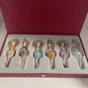 Set of 6 Ballerina Ballet Dancer Porcelain Christmas Ornaments - Picture 1 of 12