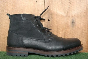 BULL BOXER 'Waylen' Limited Edition Black Leather & Canvas Boots EUR 43 | US 10 - Picture 1 of 11