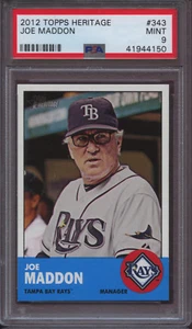 2012 Topps Heritage 343 Joe Maddon PSA 9 Mint - Picture 1 of 2