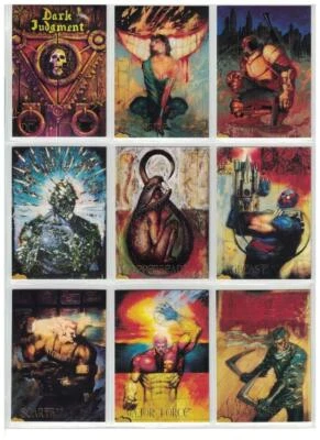 1995 SKYBOX DARK JUDGEMENT DC VILLIANS TRADING CARD SET 90 BASE AND 9  GC FOILS - Image 1 of 4