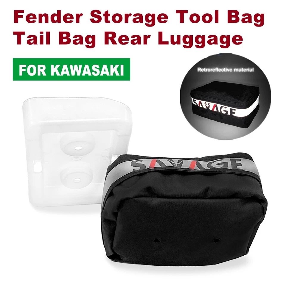 Bolsa de herramientas de almacenamiento guardabarros para KAWASAKI KX 65 85 100 125 250F bolsa trasera equipaje trasero Foto 1 de 4