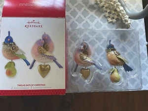 Hallmark Ornaments 12 Twelve Days Christmas Partridge Pear Tree & Turtledove Nib - Picture 1 of 1