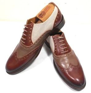 Bruno Magli Alvar 3 Tone Made in Italy Dress Wingtip Spectator Oxfords 8 D Mint - Picture 1 of 18