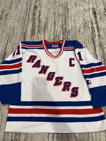 Vintage New York Rangers Jersey Mens XL White Starter NHL Hockey Messier #11 Cover