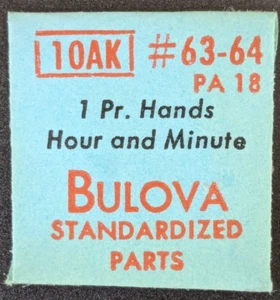 NOS Genuine Bulova 10AK PA 18 Watch Pair of Min/Hr Hands #63/64 Purple Alpha - Picture 1 of 3