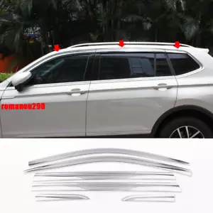6X For VW Tiguan 2018-2023 ABS Chrome Window Visor Vent Shades Sun Rain Guard - Picture 1 of 11