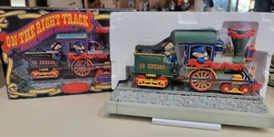 1991 Enesco ON THE RIGHT TRACK Deluxe Action Musical Train New In Box - Picture 1 of 6