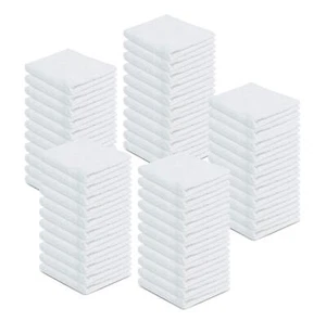 100% Cotton Terry Towels Cleaning Cloths Pack of 50 (12x12 Inches) White Bar - Picture 1 of 9