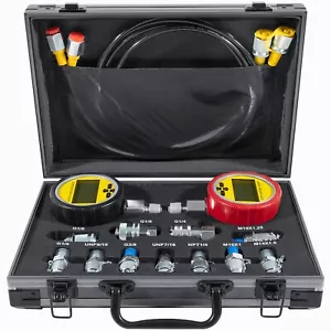 Kit prova pressione idraulica digitale 700 bar 2 calibro 9 accoppiamento 2 tubi per escavatore - Foto 1 di 9