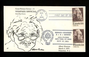 US Postal History Science Albert Einstein 1980 New York NY Dual #1774 FDC - Picture 1 of 2