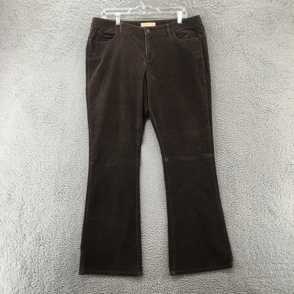 Michael Kors Bootcut Corduroy Pants Womens 14 (Actual 36x32) Brown 5 Pockets - Image 1 of 4