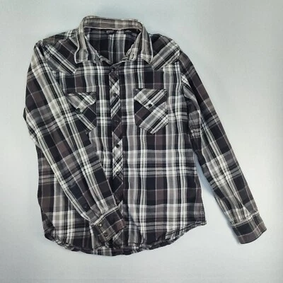 ✅Arizona Jean Co мужской большой черный/серый/белый Snap рубашка 100% Cotten📸 см. все📸 - Изображение 1 из 4