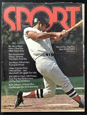 Carl Yastrzemski Sport Mag July 1971 No Label Boston Red Sox HOF MVP GG All-Star - Image 1 of 2