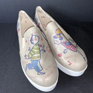 Goby Shoes - Je Taime - I Love You - Te Amo kissing birds Sneakers 40 US 7.5 - Picture 1 of 15