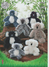 NEW CLEARANCE Cute fluffy Koalas - 2 sizes DOUBLE KNITTING Toy PATTERN