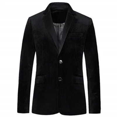 Mens Black Velvet Smoking Jacket Handmade Evening Wedding Party Wear Blazer Coat - Image 1 of 3