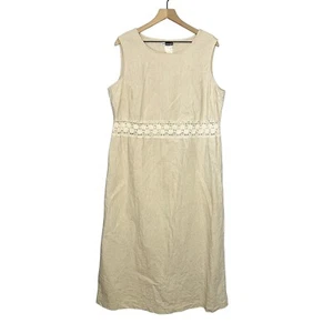 Vintage Diane von Furstenburg DVF Leinenmischung Maxikleid Gr. XL hellbraun/beige - Bild 1 von 6