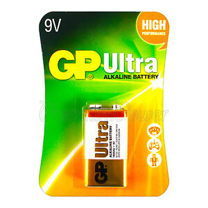 1 x GP Alkaline Ultra 9V battery Block 6LP3146 PP3 LR22 MN1604 6LR61