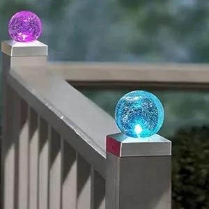 2 Pack Solar Fence Post Ball Cap Lights Color Changing Outdoor Garden Lights - Picture 1 of 1