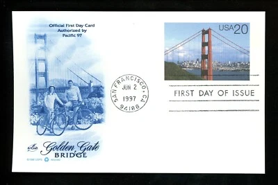 US FDC #UX282 Artcraft 1997 San Francisco CA Golden Gate Bridge - Image 1 of 2