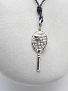 Racchetta da Tennis: Ciondolo in Argento 925 - Pendente Tennista - Padel -Gioco - Picture 1 of 8