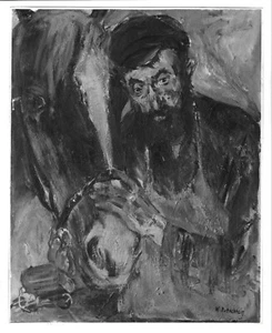 Old Jewish Tailor Vladimir Rutschtein Painting Original B&W Photograph 8.5x8'' - Picture 1 of 2