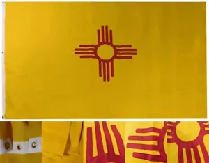 5X8 FT State of New Mexico HUGE Embroidered SEWN SYNTHETIC COTTON Flag Banner - Picture 1 of 11