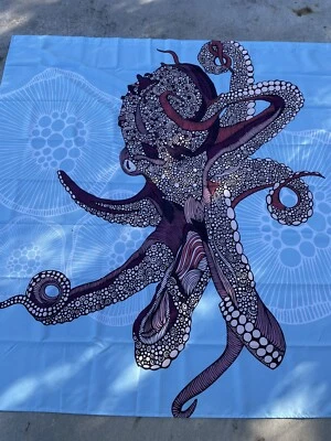 "Cortina de ducha Valentino Ramos Octopus Bloom Deny Designs azul 71x74"" NUEVA" Foto 1 de 4