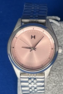 NEW Women's MVMT Rise Mini Silver-tone Pink Round Dial Analog Watch - Picture 1 of 12