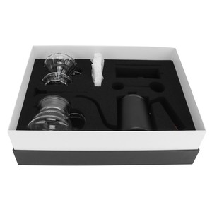 7Pcs Manual Coffee Making Set Pour Over Pot Hand Coffee Grinder Filter Papers F