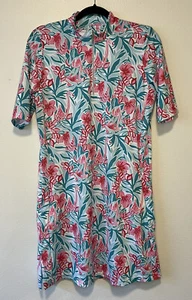 Tail Activewear Kleid Größe Medium 1/4 Reißverschluss Flamingo Druck Golf Tennis - Bild 1 von 8