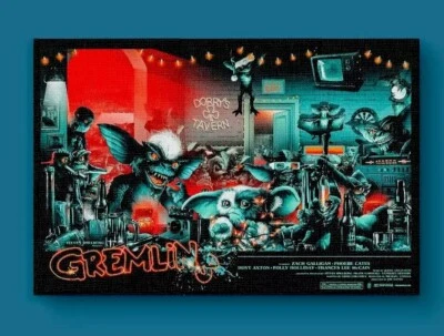 Gremlins холст печать - Mogwai фильм ужасов стены искусства культовый классический настенный декор A4 - Изображение 1 из 4