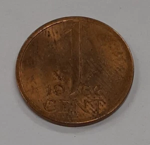 1962 Netherlands Roll - 50 BU 1 Cent Coins in Dutch Bank Wrapper - See Photos - Picture 1 of 4
