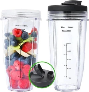 Replacement 24oz Nutri Ninja Blender Cup with Sip & Seal Lid BL450 BL454 BL456 - Picture 1 of 9