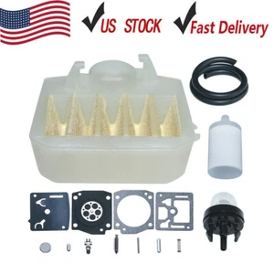 Carburetor Repair Kit For Husqvarna 340 345 350 353 346XP Air Filter Primer Bulb - Picture 1 of 6