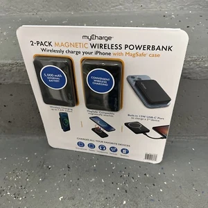 2-Pack myCharge 5000mAh Magnetic Wireless PowerBank Phone Charger Battery Packs - Picture 1 of 4