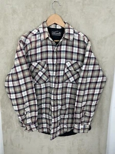 Men's David Taylor Flannel Shacket Shirt Size L Large Lined Check Long Sleeve - Picture 1 of 6