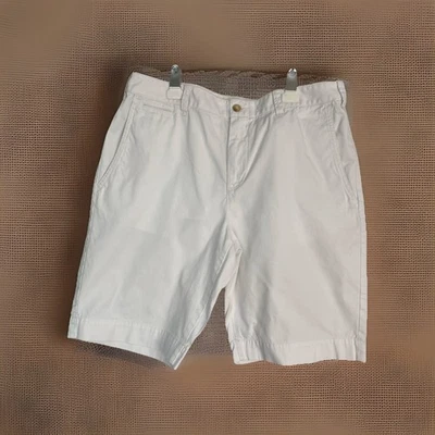 Polo Ralph Lauren White Women’s Shorts Size 8 Bermuda Blue Pony Logo Pockets - Image 1 of 4
