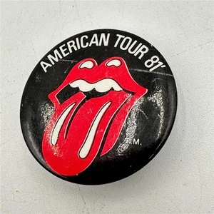 Vintage 1981 Rolling Stones American Tour 81' Tongue Logo Pinback Button 2"  - Bild 1 von 2